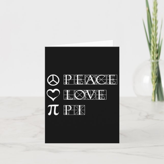 Carte Pi Day Peace Love Math Geometry Trigonometry (Devant)