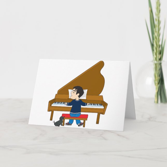 Carte Pianiste et chien (Devant)
