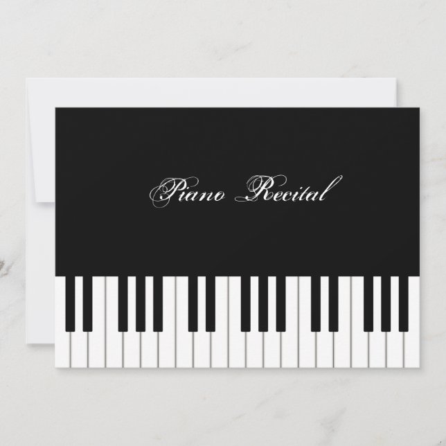 Carte Piano Clavier Élégant Musicien Personnalisé (Devant)