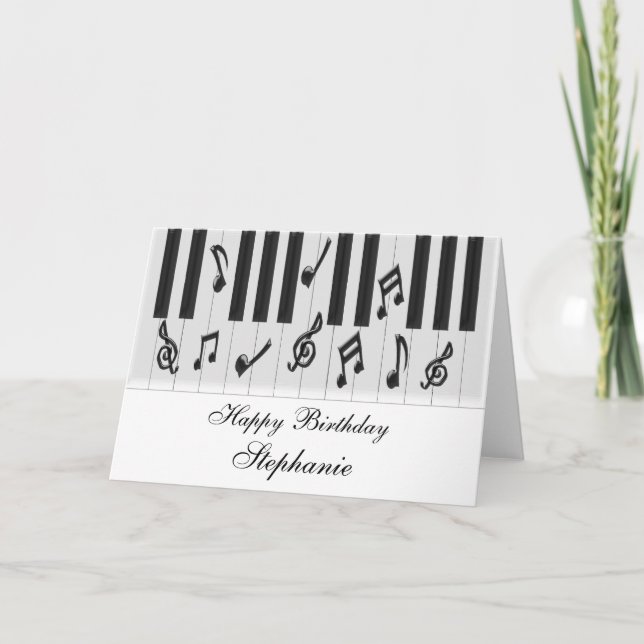 Carte Piano Keyboard Anniversaire (Devant)