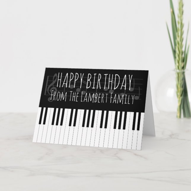 Carte Piano Music Joyeux anniversaire (Devant)