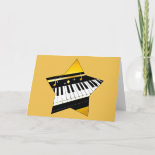 Carte Piano Recital Congratulations with Star