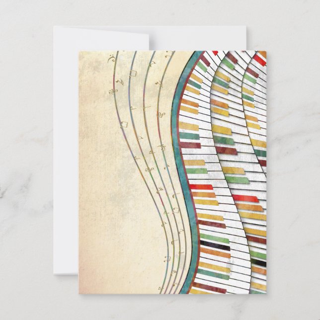 Carte Piano robuste et coloré rétro (Devant)