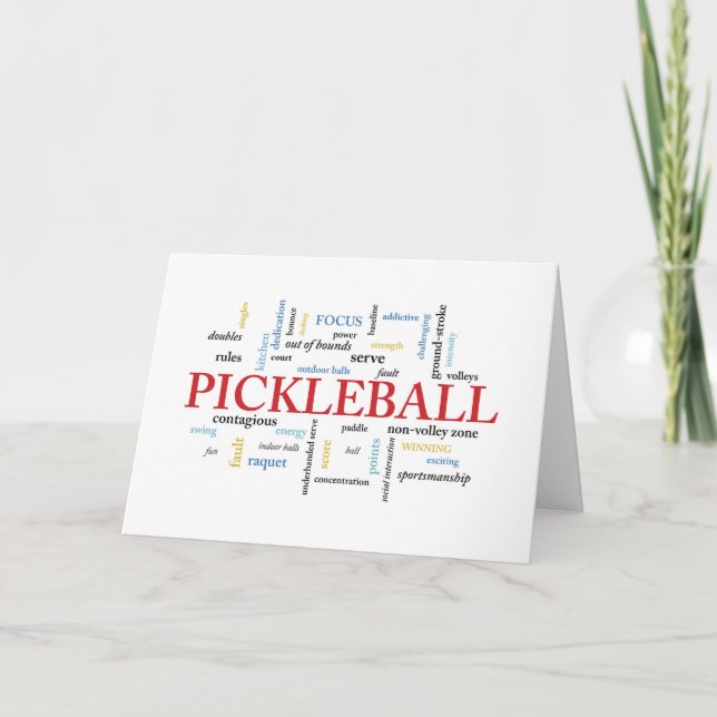 Carte Pickleball Bonne chance dans les mots (Devant)