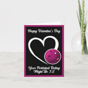 Carte Pickleball Classement Valentine Coeur pourpre