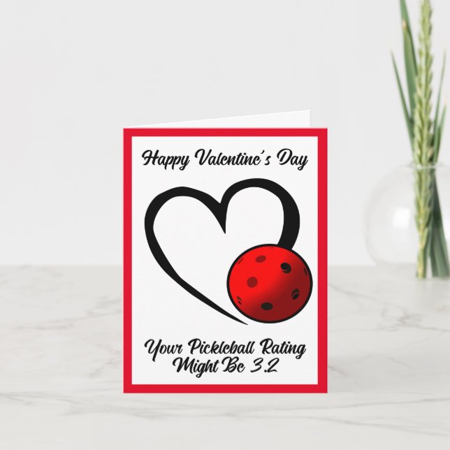 Carte Pickleball Classement Valentine Heart Blue Pickleb (Devant)