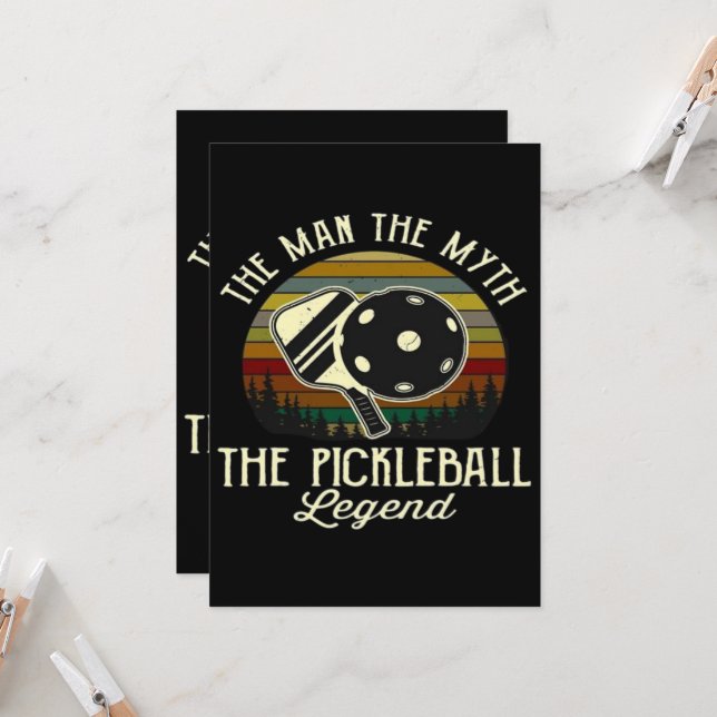 Carte Pickleball - L'Homme, Le Mythe, La Légende (Devant/Arrière en situation)