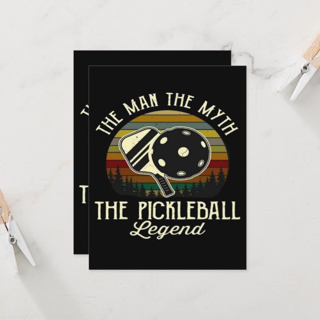 Carte Pickleball - L'Homme, Le Mythe, La Légende (Devant/Arrière en situation)