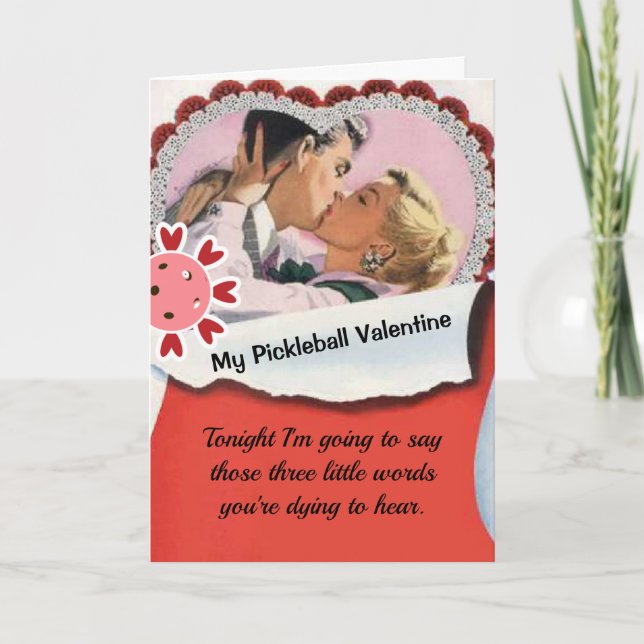 Carte Pickleball Lover Valentine Trois petits mots (Devant)