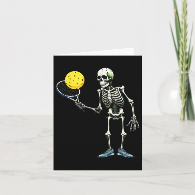 Carte Pickleball Skeleton Tee Halloween Costume Pickleba (Devant)