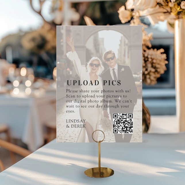 Carte PICS HAPPEN!QR Code Bold Photo Wedding Gallery (PICS HAPPEN!QR Code Bold Trending Wedding Gallery)