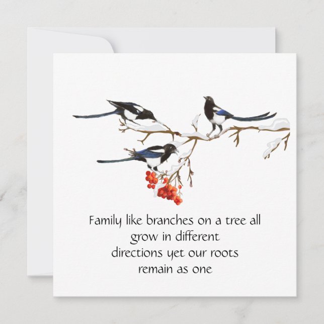 Carte Pie magique famille citation animal nature   (Devant)