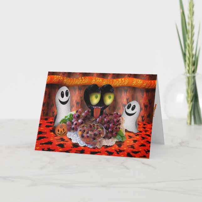 Carte Pièce de fête d'Halloween. (Devant)
