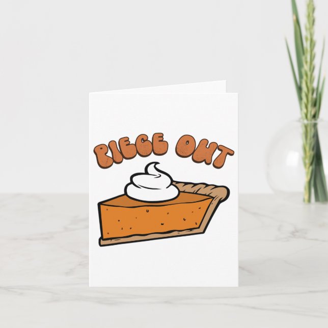 Carte Piece Out Pie Retro Funny Thanksgiving Automne Sup (Devant)