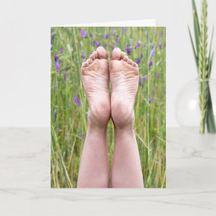 Carte pieds nus en fleur sauvage Nom Jour