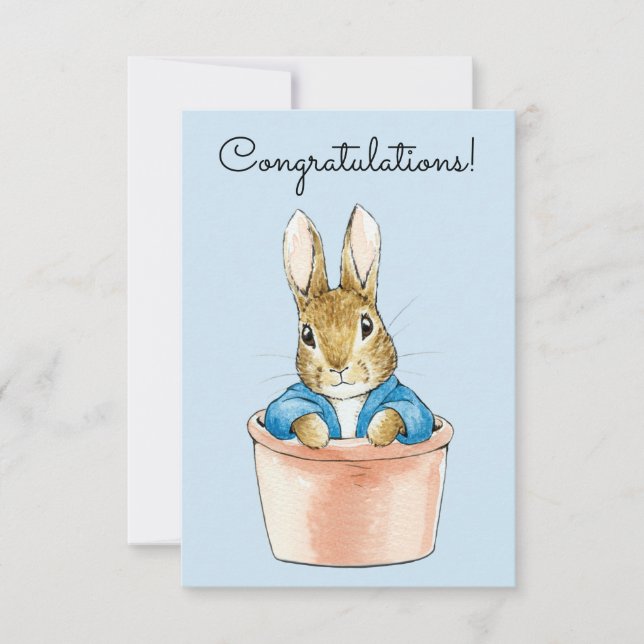 Carte Pierre le lapin assis dans un pot (Devant)