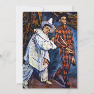Carte Pierrot et Arlequin, Mardi Gras par Paul Cezanne