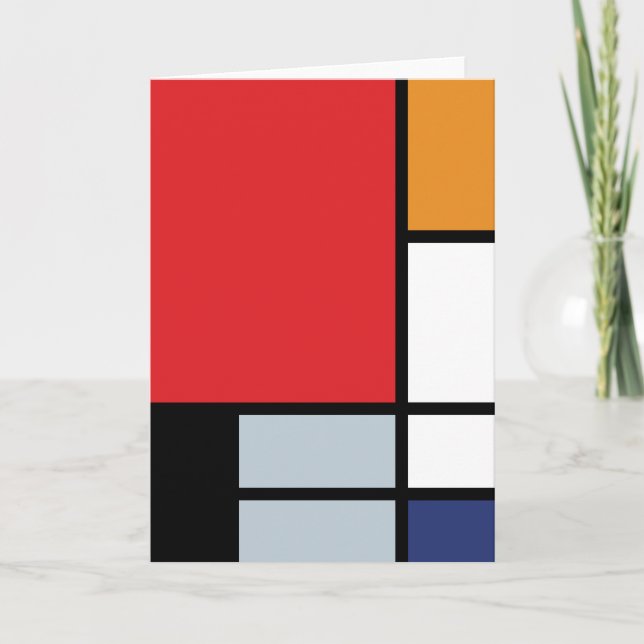 Carte Piet Mondrian - Composition avec grand plan rouge (Devant)