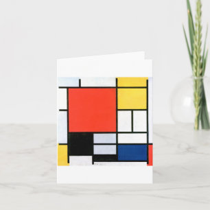 Carte Piet Mondrie Composition Rouge Jaune Bleu Noir