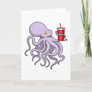 Carte Pieuvre avec tasse à boire
