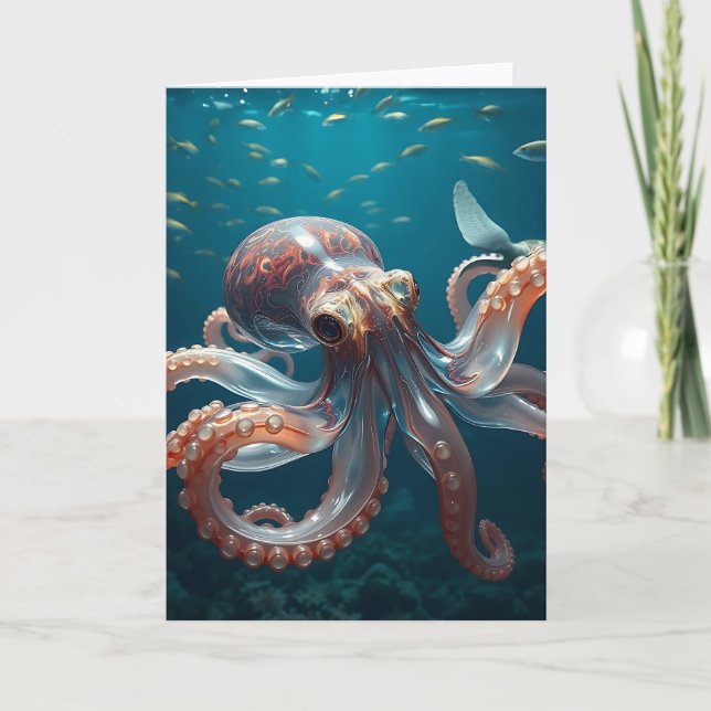 Carte Pieuvre en forme de verre dans la mer profonde (Devant)