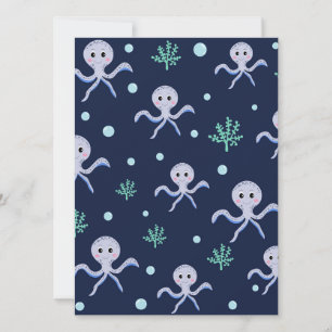 Carte Pieuvre sous le motif enfants de la mer