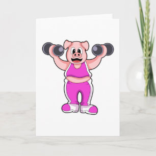 Carte Pig de Bodybuilding avec des cloches
