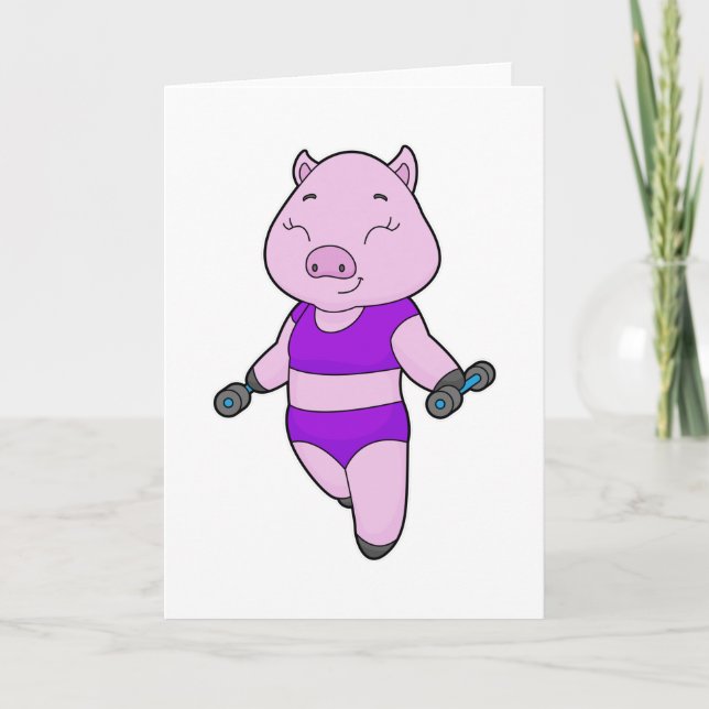 Carte Pig Fitness Dumbbell (Devant)