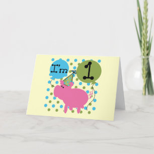 Carte Pig I'm 1 Tshirts et cadeaux d'anniversaire