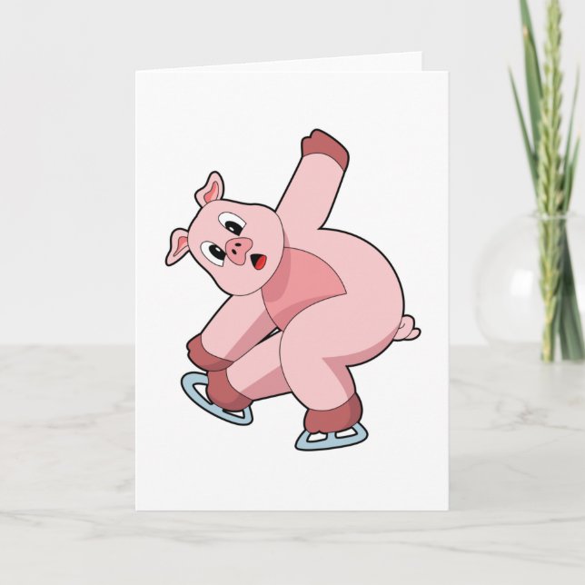 Carte Pig Patinage sur glace Patins sur glace (Devant)