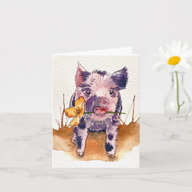 Carte Piggy boueuse (Petite plante)