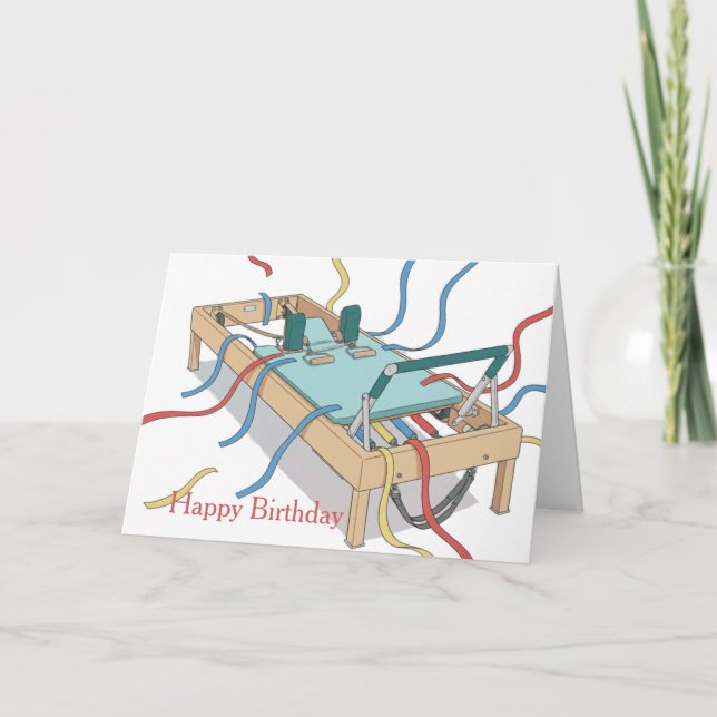 Carte Pilates Reformer Streamer Birthday (Devant)