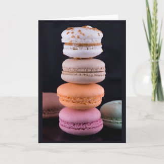 Carte Pile coloré de Macarons français