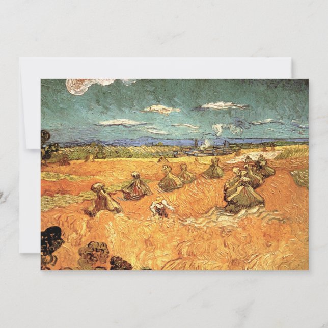 Carte Pile de blé avec faucheuse par Vincent van Gogh (Devant)