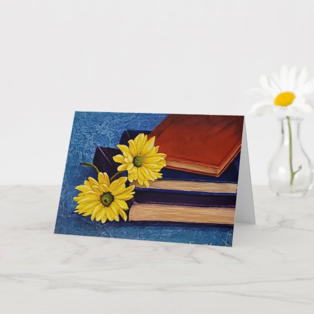 Carte Pile de livres (Petite plante)