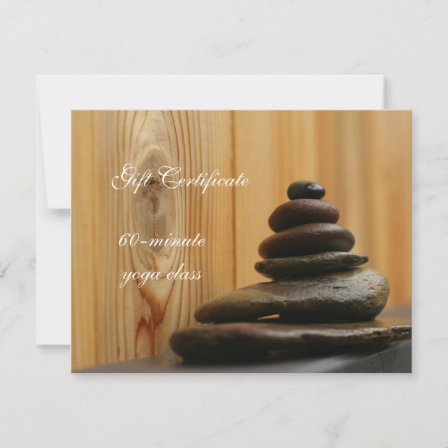 Carte Pile de pierre de méditation Certificat cadeau (Devant)