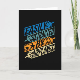 Carte Pilote-Aviateur amusant - Distrait par les avions