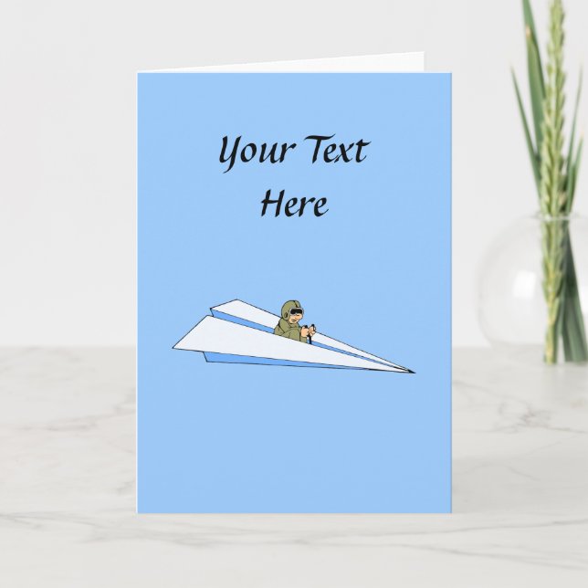 Carte Pilote d'avion en papier amusant (Devant)