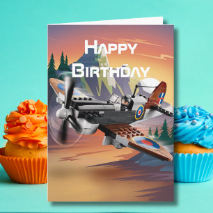 Carte Pilote pilotant un avion, joyeux anniversaire d'av