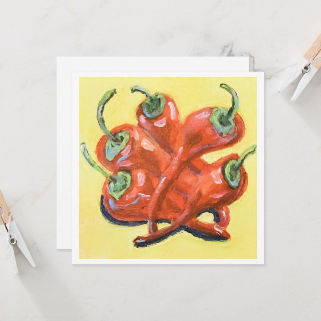Carte Piments rouges chili (Devant/Arrière en situation)