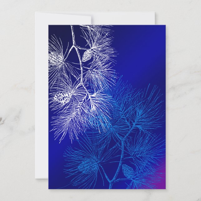 Carte Pin d'hiver bleu et blanc (Devant)