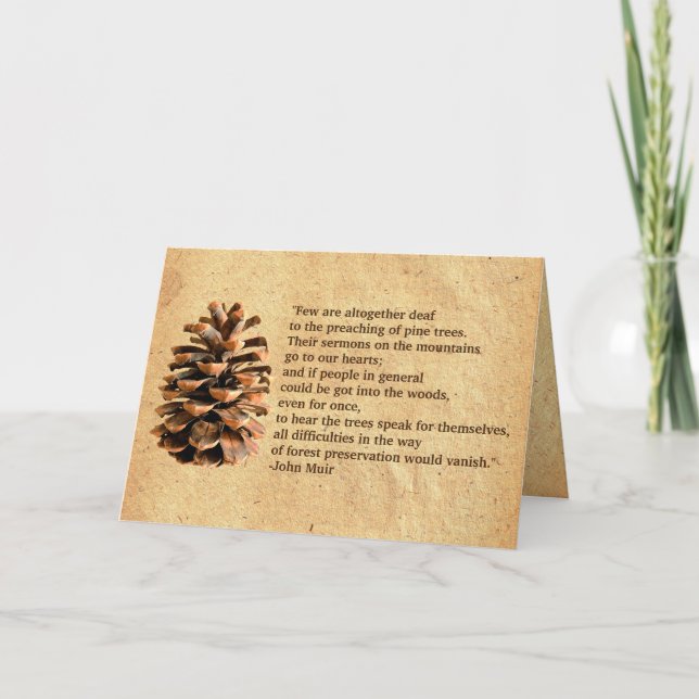 Carte Pine Cone Et John Muir Citation (Devant)