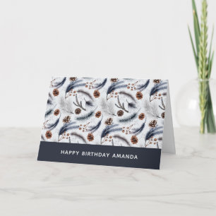 Carte Pine Cones et aiguilles de pin Motif d'hiver