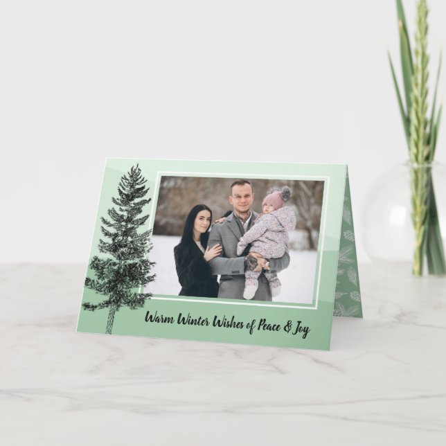 Carte Pine rustique Arbre Monnaie de vacances Salutation (Devant)