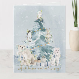 Carte Pine Tree Forest Aquarelle Noël