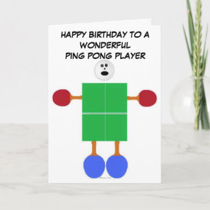 Carte Ping Pong Birthday