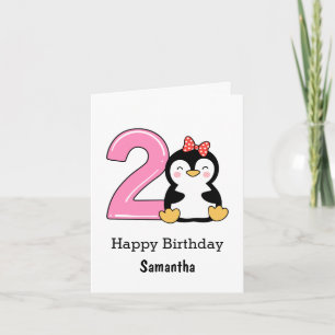 Carte Pingouin 2e anniversaire