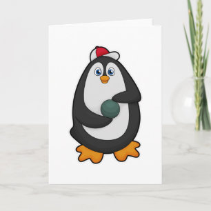 Carte Pingouin à Bowling avec Bowling