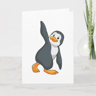 Carte Pingouin au Yoga Exercice d'étirement