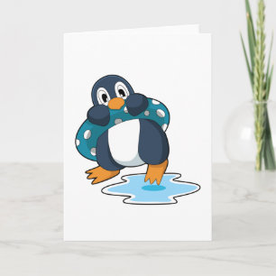 Carte Pingouin avec Lifebuoy